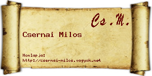 Csernai Milos névjegykártya
